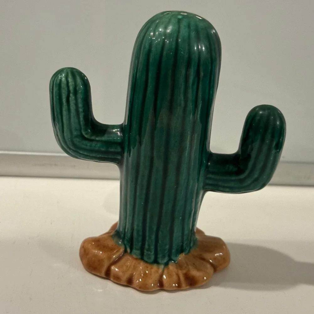 B A Designs Ceramic Cactus Salt Shaker Tucson Arizona MCM Southwestern